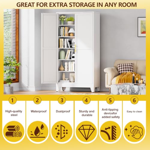 Metal 79“ Kitchen Pantry Cabinet