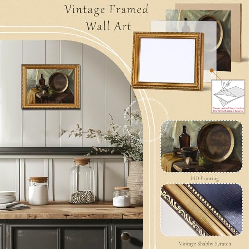 Vintage Gold Framed Wall Art for Home Decor