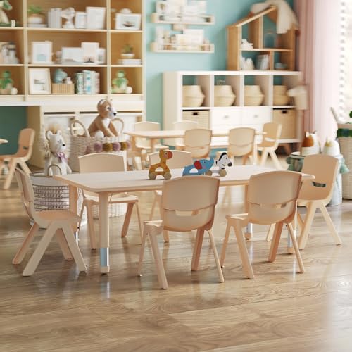 Kids 47.25x23.6 in Activity Table with 6 Chairs