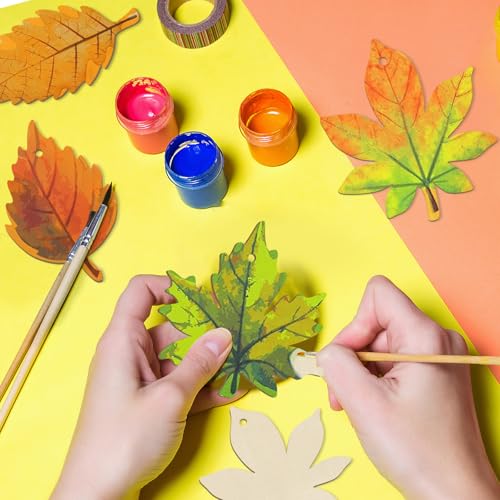36PCS Wooden Fall Ornaments to Paint Thanksgiving Decorations (36 Count)