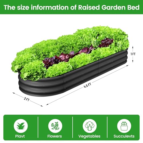 2 Pcs 4.5x2x1 ft Oval Raised Garden Bed (2 Count)