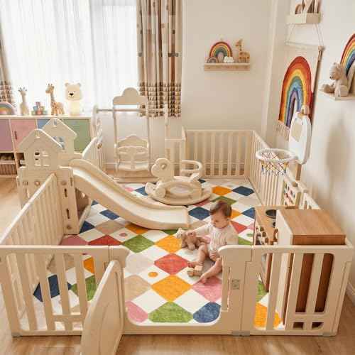 6x9 Classroom Rug Washable Kids Area Rug Colorful Playroom Mat (54 Sq Ft)