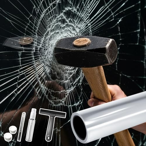 Security Safety Shatterproof Window Film 8 Mil Clear 11.8x78.7in