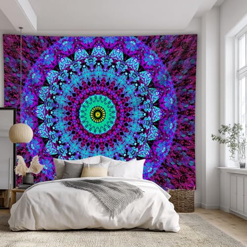 Blacklight Mandala Boho Tapestry