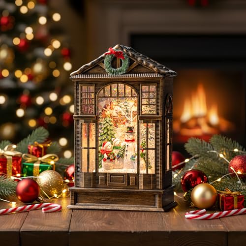 Christmas Snow Globe Swirling Glittering Snowman Choir Manger Scene