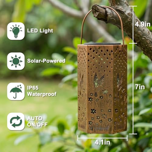 Birthday Gifts for Women Solar Lanterns Outdoor Waterproof