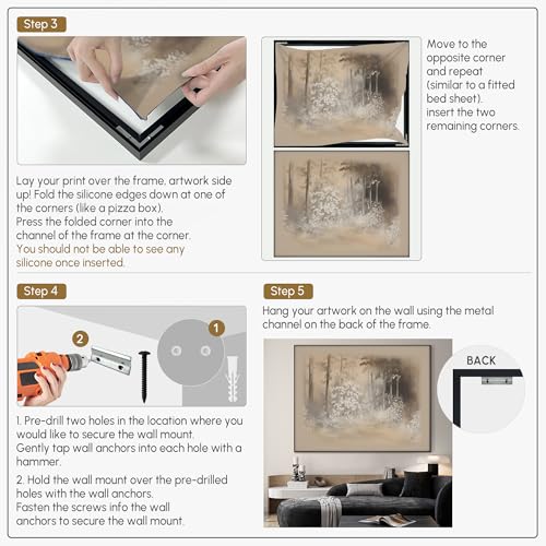 36"x46" Extra Large Framed Wall Art Misty Forest in Sepia Tones
