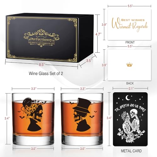 Skull Whiskey Glass 2 Piece with Metal Card