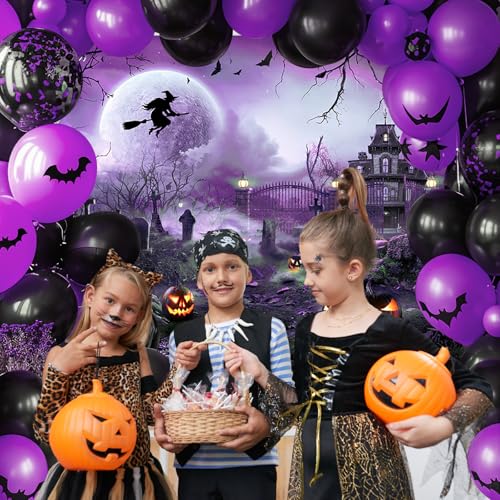 10x8ft Purple Halloween Backdrop Spooky Photography Background