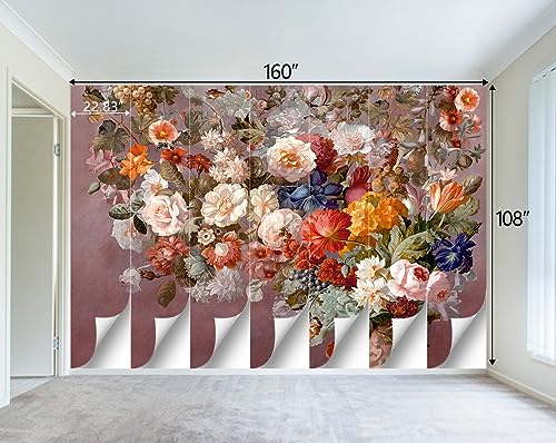 Colorful Floral Leaf Bathroom wallpeper Living Room Bedroom Pink Flower wall Mural