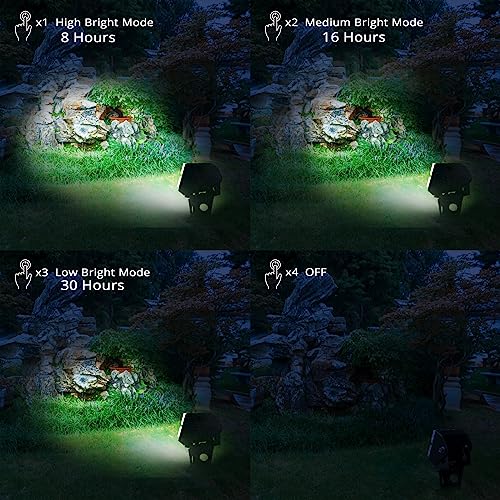 Solar Spot Lights Outdoor Waterproof IP65 Landscape Spotlights with Metal Stake 42ft Cable 3