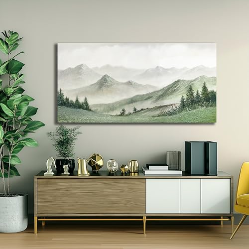 Nature Wall Art Green Wall Decor Modern Art Canvas Painting Aesthetic Poster for Living Room Bedroom Dining Room Office Home Decor 20x40 Inch