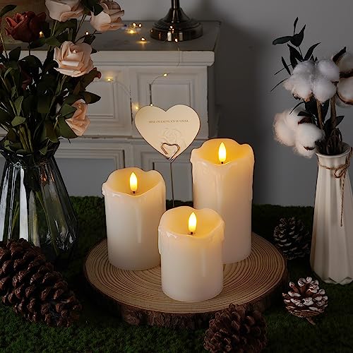 Dripping Wax Flameless LED Pillar Candles (3 Count)