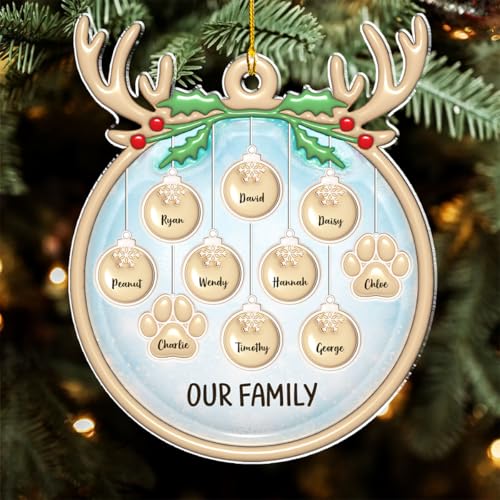 Family Charm Personalized 3D Inflated Effect Acrylic Ornament