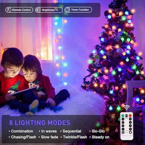 33ft 100 LED Battery Operated Christmas Lights Outdoor Waterproof