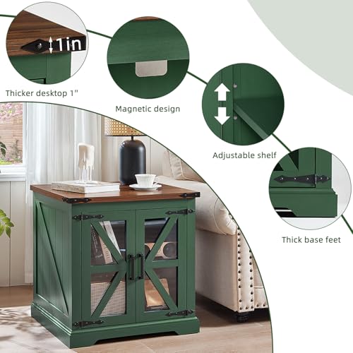 24'' End Table with Charger for Living Room