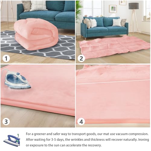 Baby Play Mat for Floor Nursery Rug Muscle Mat Area Rug Playroom Rug 74"x50" Playpen Mat Elastic Foam 1.3" Thick Crawling Mat for Babies