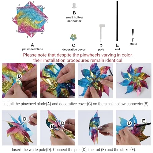 10 Pack Reflective Pinwheels (10 Count)