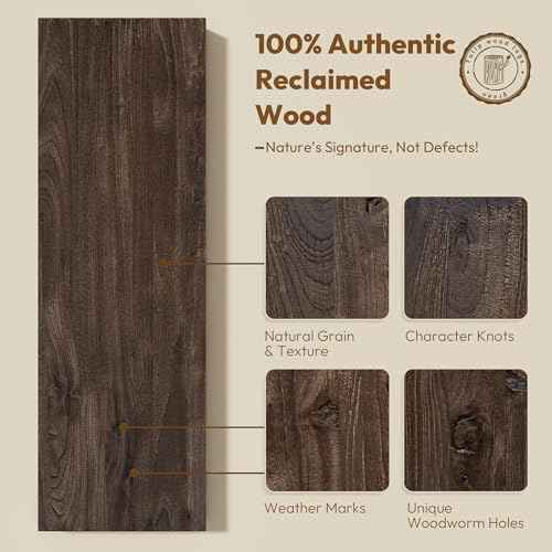 Elm Wood Floating Shelf 48x8” Set of 1