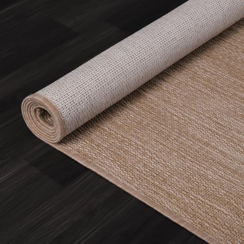 Washable Indoor Outdoor Rug 9x12 Weather Resistant Area Rugs Modern Solid Jute Rug for Porch Deck Balcony Backyard Patio Outside Carpet