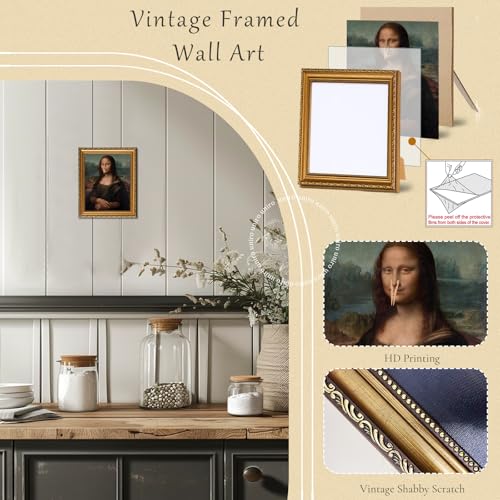 Vintage Gold Framed Wall Art for Home Decor