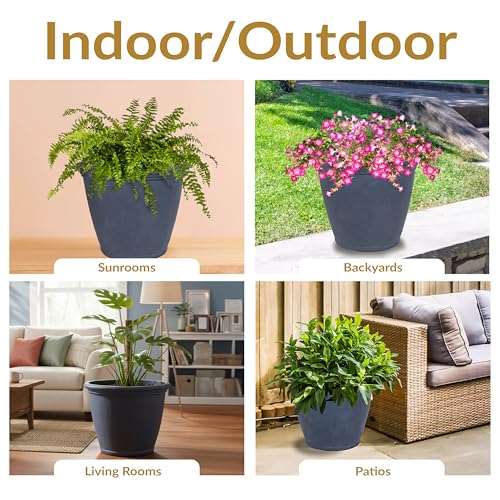 Sunnydaze Anjelica 24'' Large Plastic Planter Pot for Plants