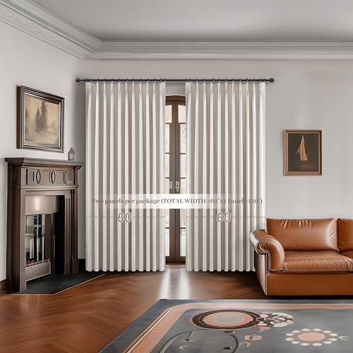 60 Inch Extra Wide Blackout Curtains 108 Inches Long for Living Room
