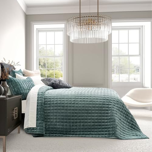 Channel Box Stitch Velvet Quilt Set