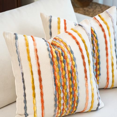 Boho Pillow Covers 18x18 Inch Set of 2 (2 Count)