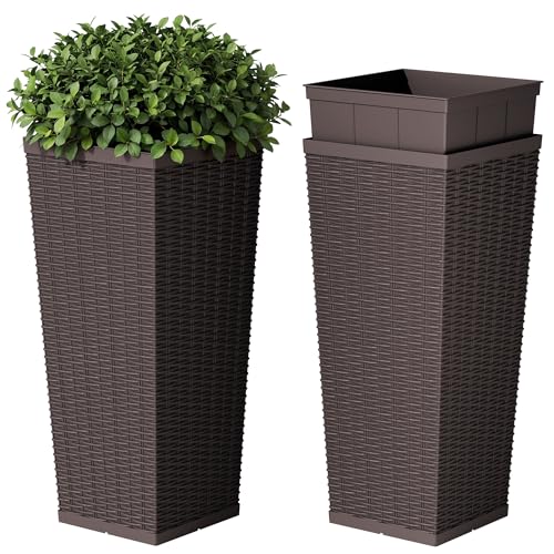 Resin 30'' Tall Planters (2 Count)