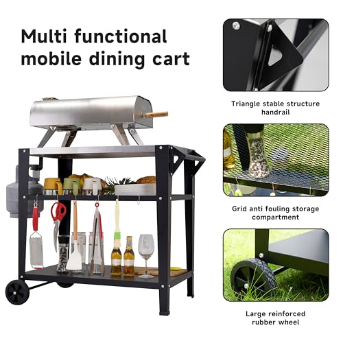 Stainless Steel Outdoor Grill Cart with Wheels