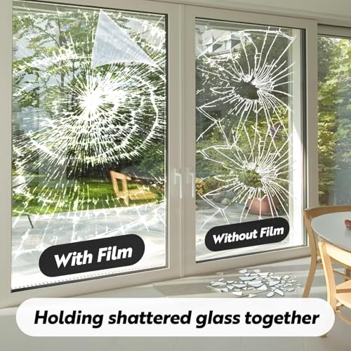 Security Safety Shatterproof Window Film 4 Mil Clear 17.4x118in