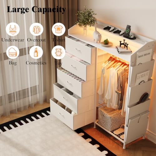 Dresser with Hanging Rack