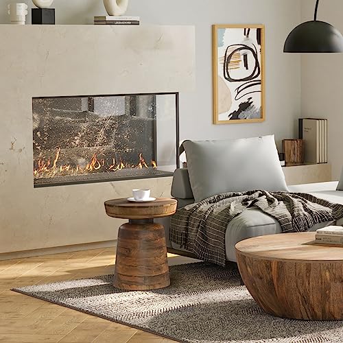 Robbie 16" Wide Solid Wood Rectangular End Table in Walnut Brown