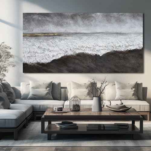 Black Canvas Artwork For Living Room Abstract Wall Decor Picture on Canvas Large Size Hallway Decor Office Dining Room Decorative Wall Art 29"x58" Ready to Hang