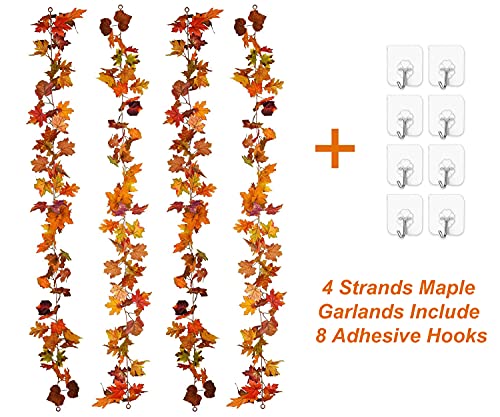 4 Pack Fall Maple Garland (23.6 Foot)