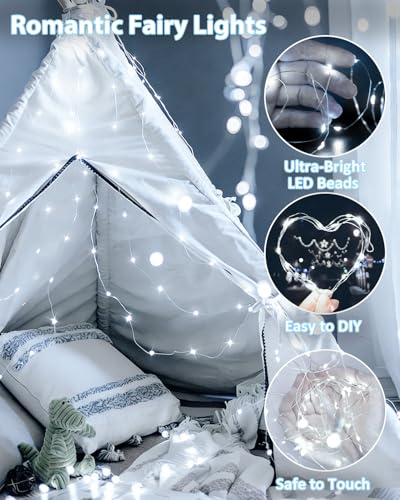 4 Pack 60 LED Fairy Lights Battery Operated with Timer