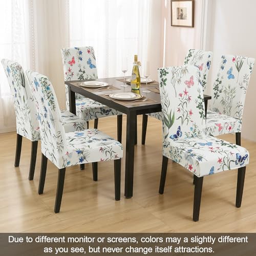 Pattern Chair Covers for Dining Room Set of 6