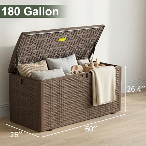 Premium Pro Edition 180 Gallon Lockable Resin Deck Box