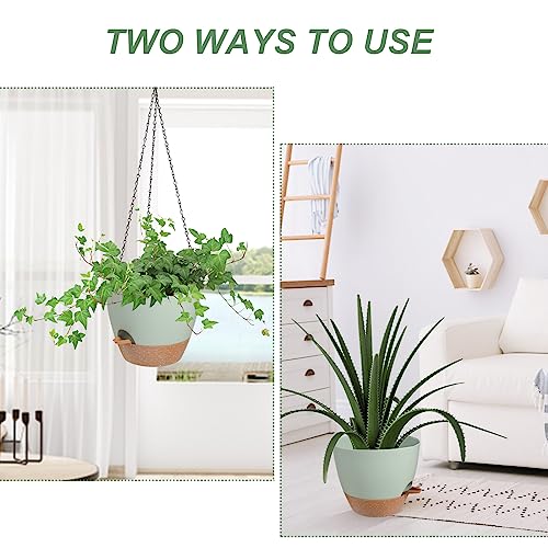 12 Inch Self Watering Hanging Planters for Indoor Outdoor Plants