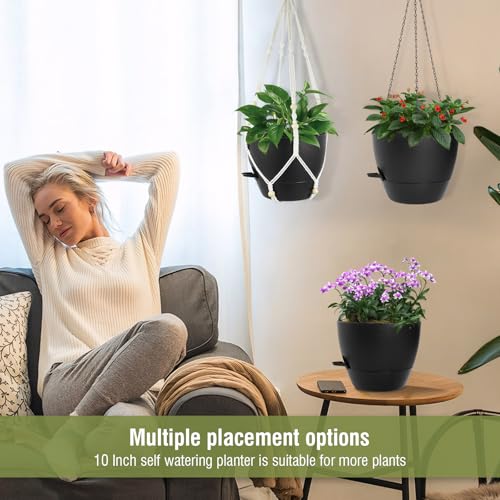 10 inch Self Watering Hanging Planters (2 Count)