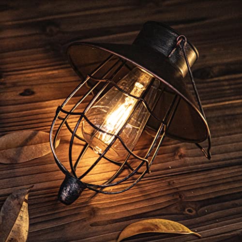 2 Pack Solar Lantern Hanging Waterproof Outdoor Metal Solar Lamp with Warm White Light Decorate for Yard Garden Pathway Patio Porch Decor