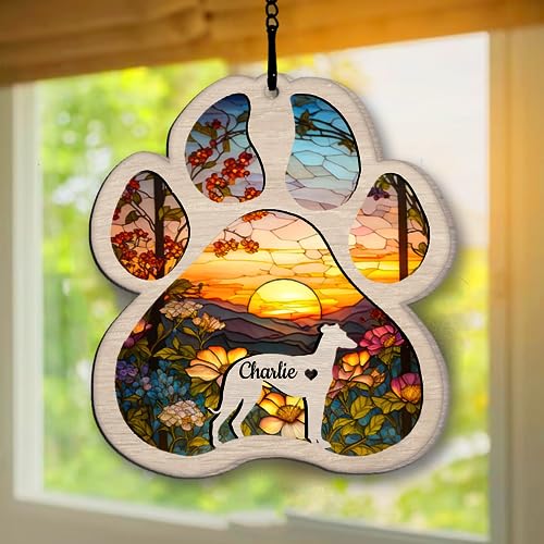 Personalized Weimaraner Suncatcher Dog Memorial Gifts