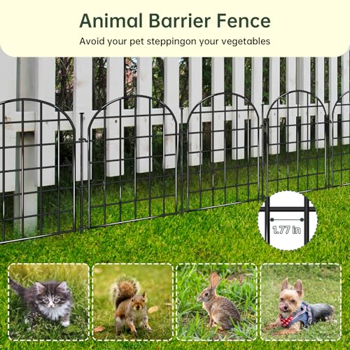32.5 ft(L) x 22 in(H) Garden Fence, 30 Panels Arched No Dig Fence, Decorative Animal Barrier Fencing with Ground Stake, Rustproof Metal Garden Edging Border for Dog, Rabbit, Outdoor Yard Patio Decor (59.5825 Sq Ft)