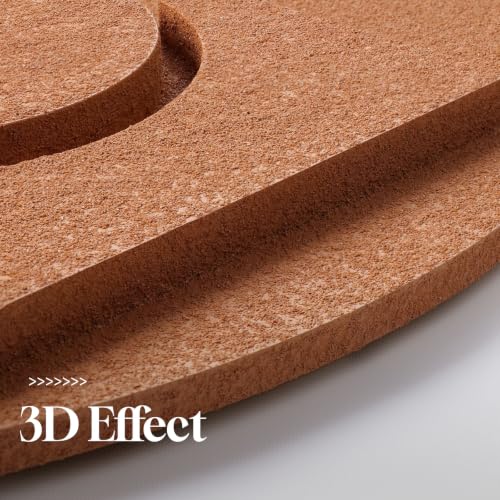 3D Textured Round Modern Abstract Boho Wall Art for Living Room (3 Count)