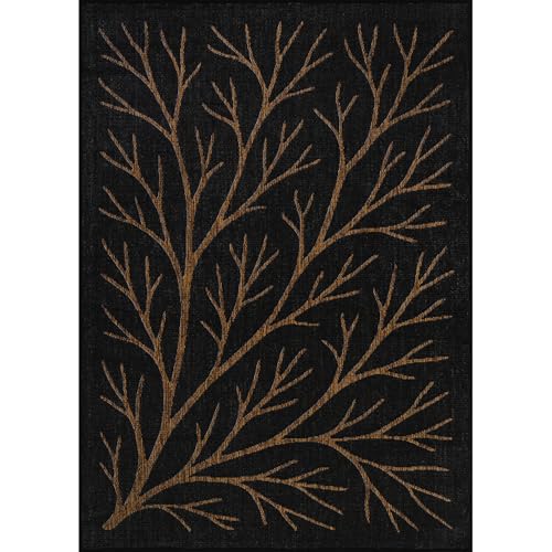 Washable Indoor Outdoor Rug 8x10 Modern Area Rugs Branch Pattern Non Shedding Waterproof Easy Clean Patio Deck Porch Living Room Bedroom Garden RV (80 Sq Ft)