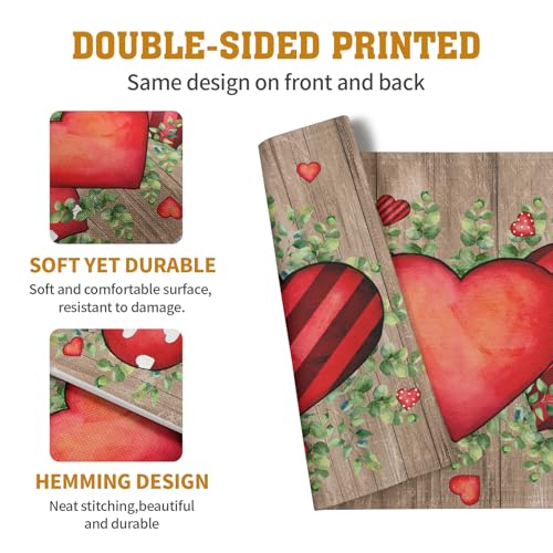 Valentines Day Wooden Plank Placemats Set of 4 (4 Count)