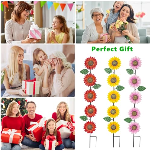 3Pack Sunflower Decorative Garden Stakes (3 Count)