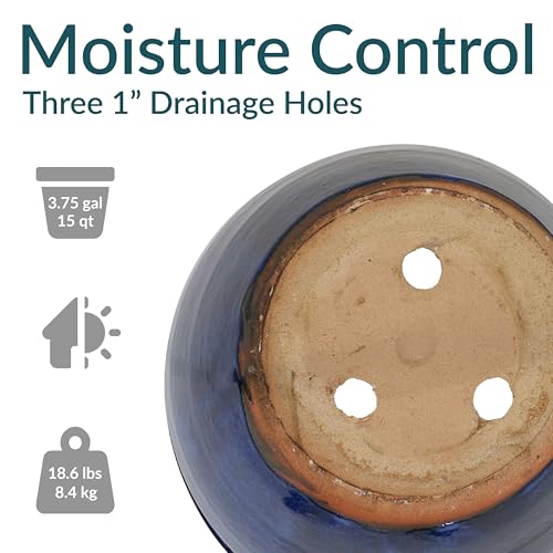 Sunnydaze Chalet 14.5" Ceramic Plant Pot