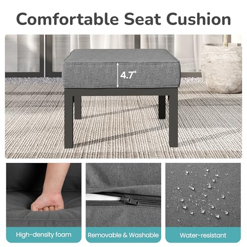 Outdoor Footstools Patio Ottoman Set of 2